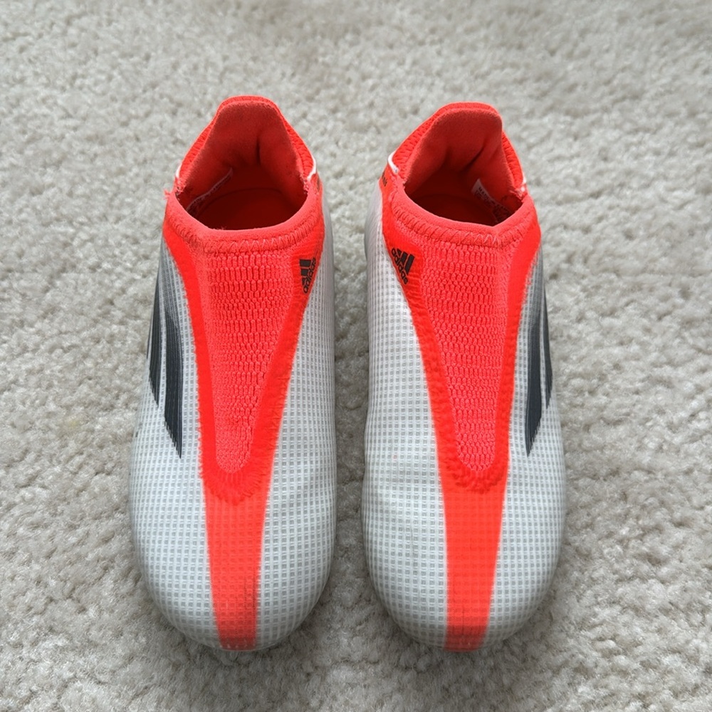 Adidas Speedflow White and Orange Boy’s Soccer Cleats - Size 11